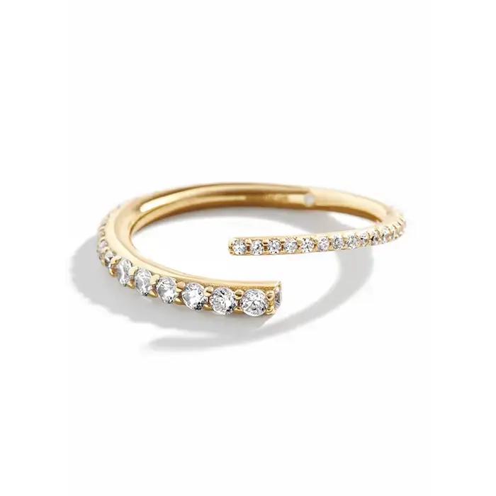 ROXI INS géométrie blanc Zircon anneau ouvert pour les femmes 925 en argent Sterling anneaux réglables bijoux Aros Plata 925 Mujer