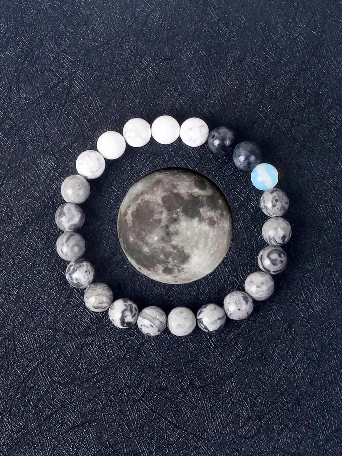 Bracelet système solaire galaxie cosmique pour femmes et hommes