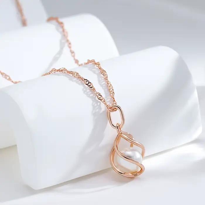 Kinel – collier de luxe avec pendentif en or Rose pour femmes