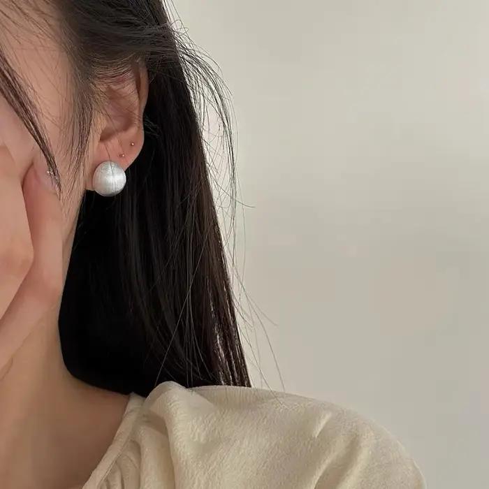 BF Club 925 boucles d'oreilles en argent Sterling pour les femmes à la mode Simple brillant boule boucle d'oreille bijoux prévenir l'allergie accessoires de fête