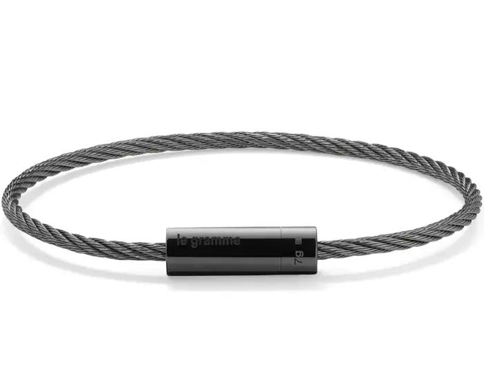 Bracelet en corde couleur argent LE pour hommes et femmes