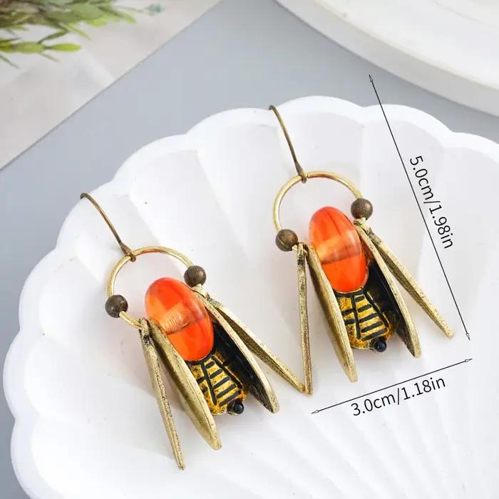 Boucles d'oreilles de couple d'été en forme d'insecte d'abeille