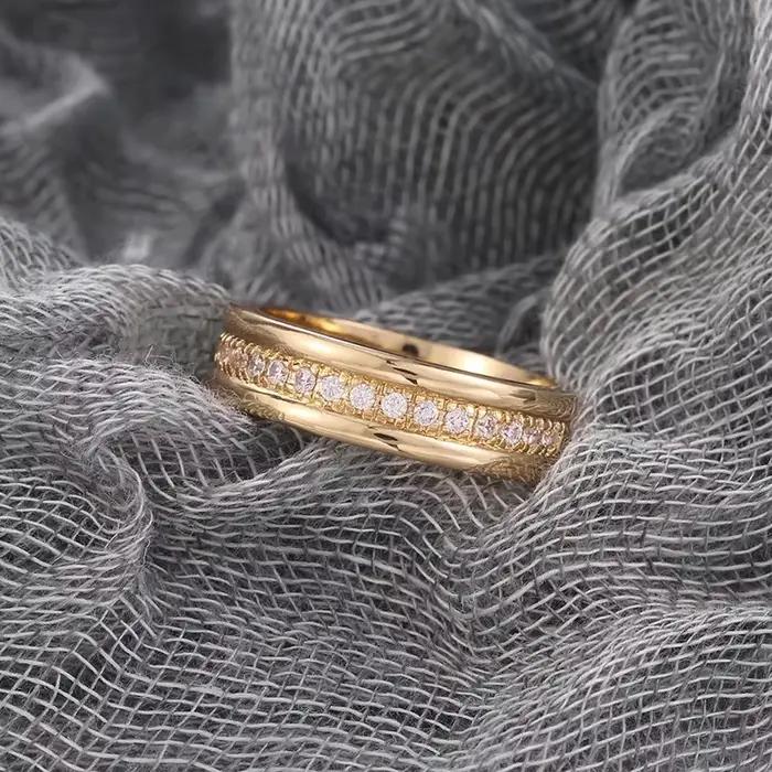 Bague de mariage simple pour femmes pavé central zircon blanc alliance de mariage cadeau Saint-Valentin Fête des Mères anniversaire ocassions spéciales