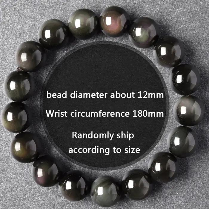 Bracelet en obsidienne œil arc-en-ciel naturel