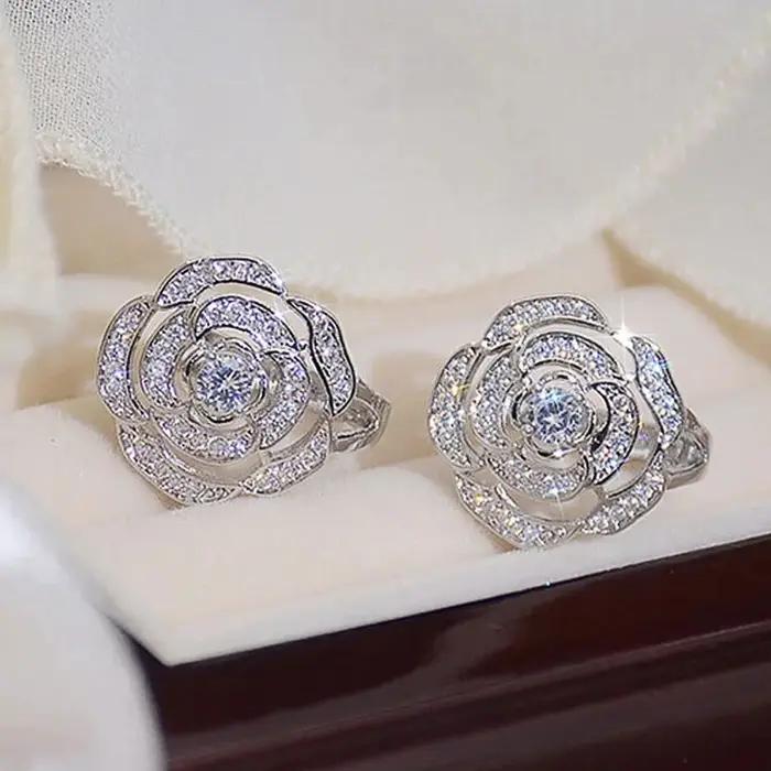 Huitan – boucles d'oreilles fantaisie en zircone cubique pour femmes