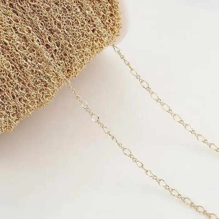 Bijoux artisanaux en laiton plaqué or 14 carats, 1 mètre, bijoux de direction, bracelets faits à la
