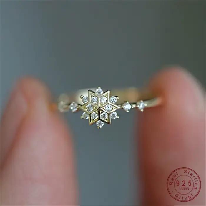 Bague flocon de neige en Zircon brillant pour femmes