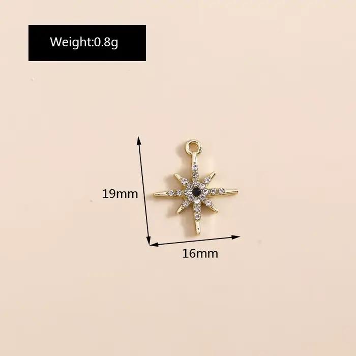 Leslie 5 pièces exquis or argent couleur cristal croissant de lune étoiles breloques pour boucles d'oreilles Bracelet collier bijoux à bricoler soi-même pendentifs
