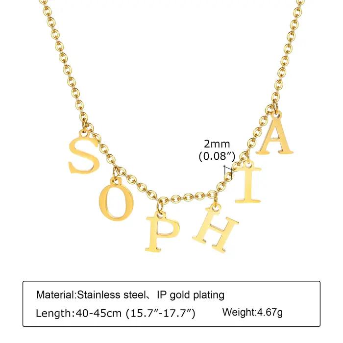 Collier initial personnalisé avec nom personnalisé