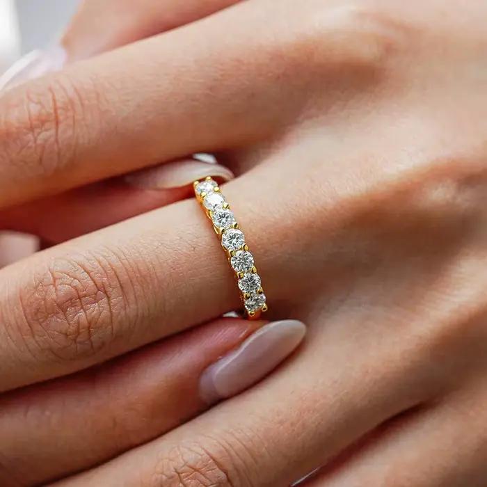 Bague de fiançailles en moissanite 925 argent sterling 0