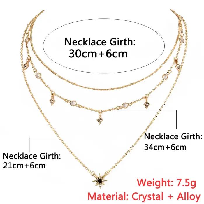 Bls-miracle Boho cristal pendentif collier mode multicouche étoile colliers déclaration pont chaîne pour femmes bijoux cadeau NX-53