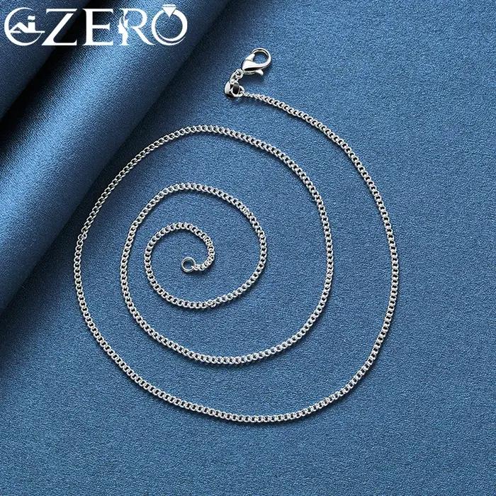 ALIZERO 40-70 cm 925 en argent Sterling 2mm chaîne latérale collier pour femmes hommes fête de mariage mode charme bijoux cadeau