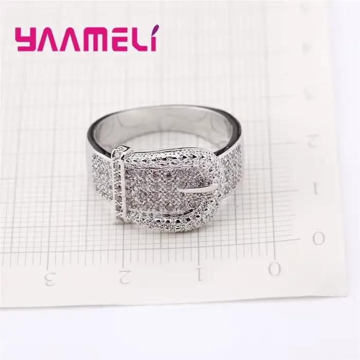Bague de ceinture brillante pour femmes, nouveaux Bijoux de haute qualité incrustés de petits cristaux autrichien en argent 925, offre spéciale