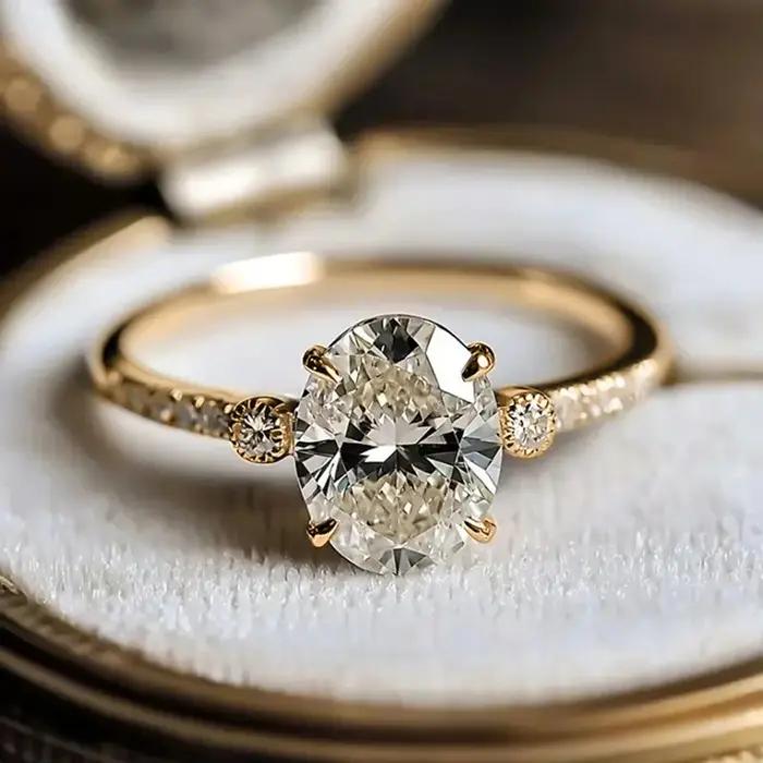 Huitan – bague de fiançailles noble avec zircone cubique ovale