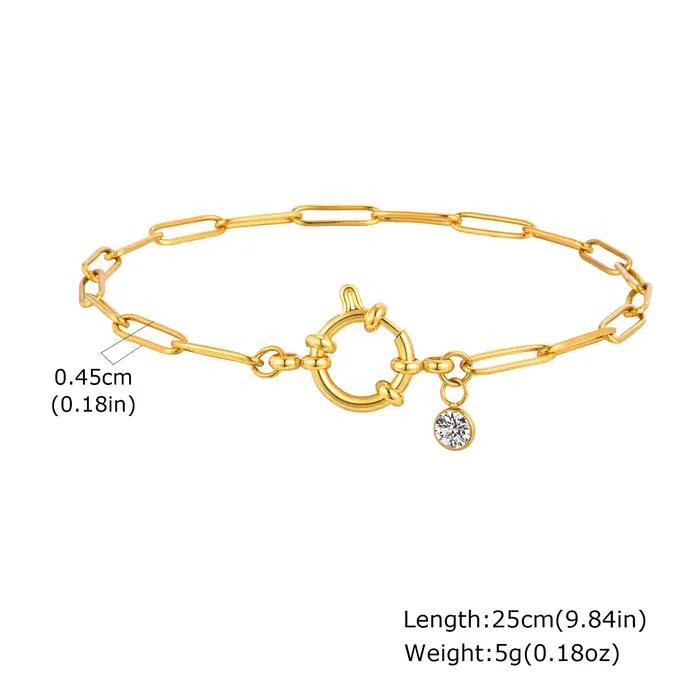 Bracelet de cheville en acier inoxydable bleu serti de zircon pour femmes mode et étanche occasions spéciales