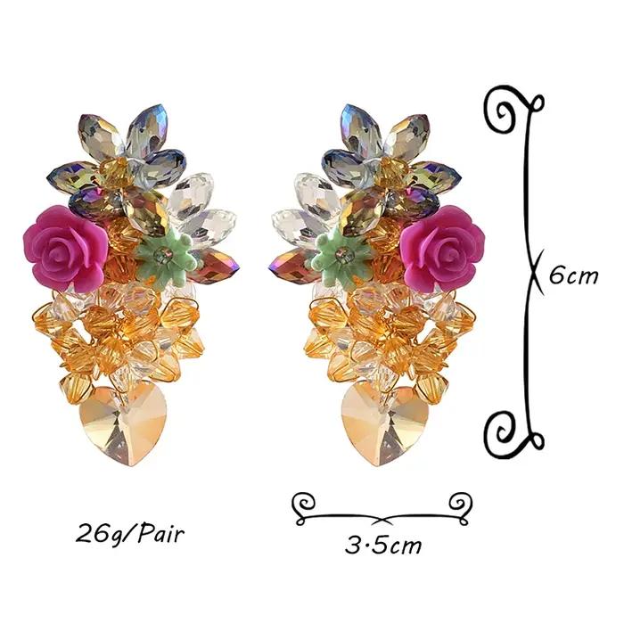 Boucles d'oreilles bohème en forme de fleur acrylique pour femmes
