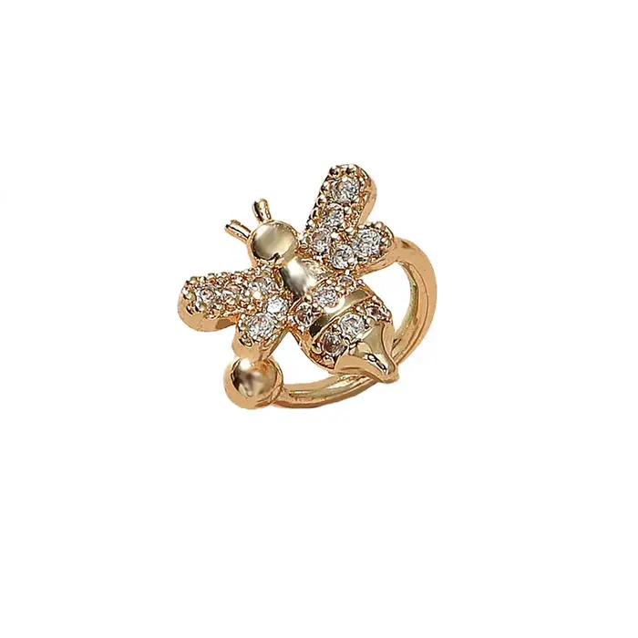Boucles d'oreilles clip en argent regardé 925 pour femmes et filles, manchette d'oreille, bijoux mignons, sans pièce, équation en cristal, 1 PC