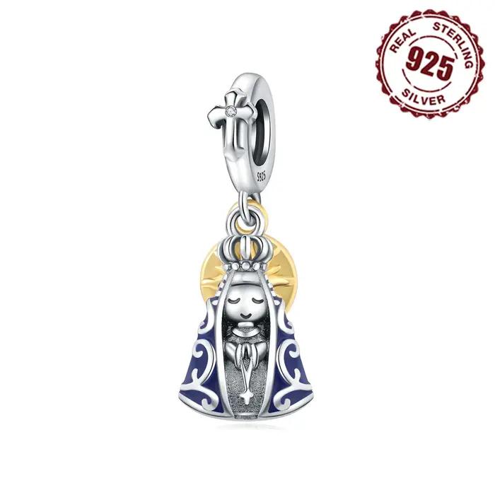 Bracelet à breloques en argent regardé 925 pour femme