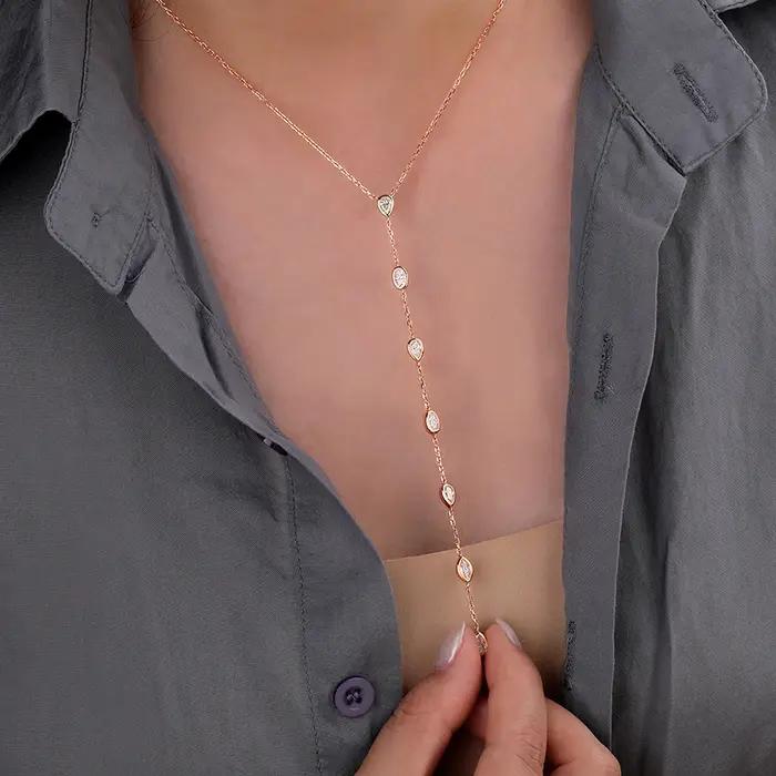 Collier Lariat Multi-Formes en Moissanite pour Femme