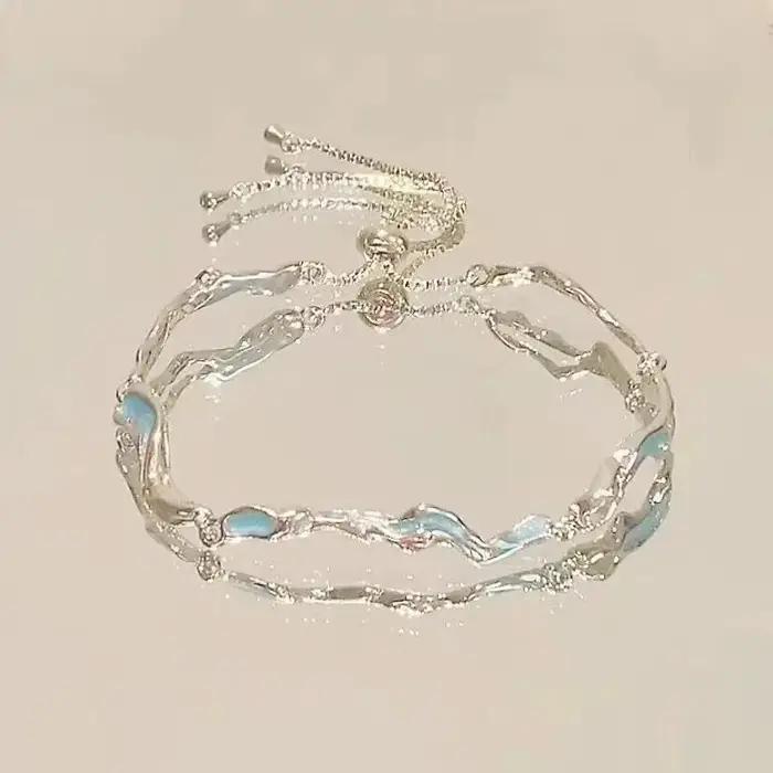Bracelet en fleur de cerisier en Zircon rose pour femmes et filles