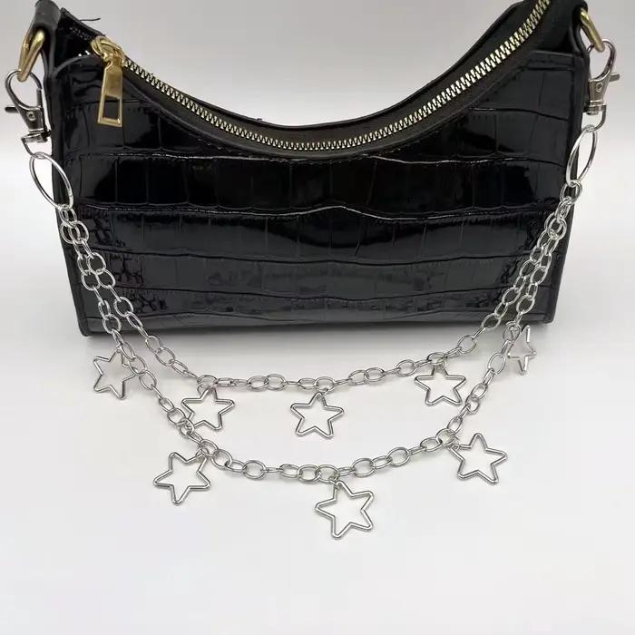 JOHip Hop Hipster Punk Metal Crescent pour hommes et femmes, sac géométrique, cool, cent paires de pantalons, accessoires Rock and Roll