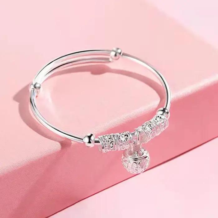 Bracelet cloche en argent Sterling 925 pour femmes