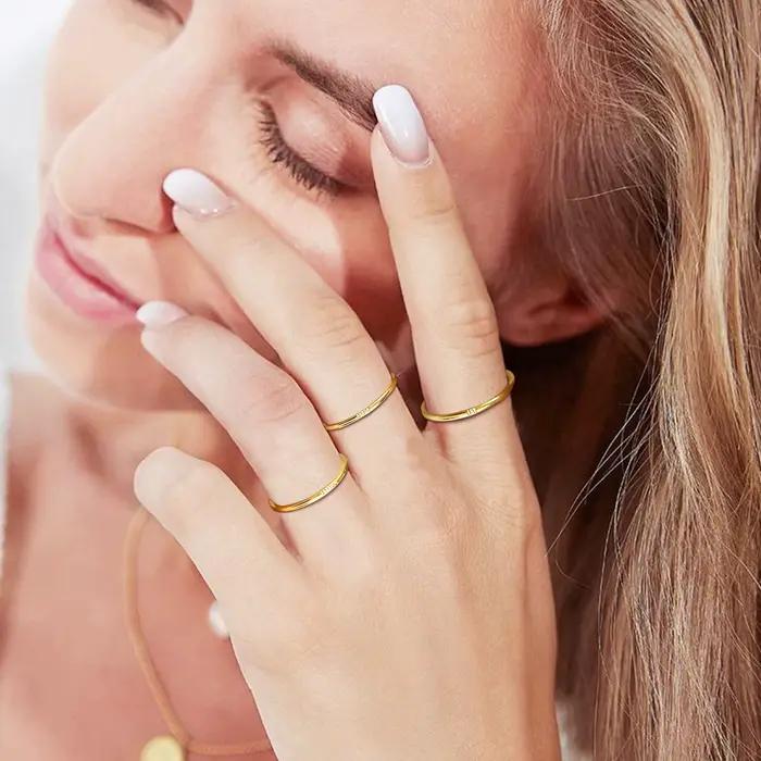 Bague en CZ Ultra fine de 1mm