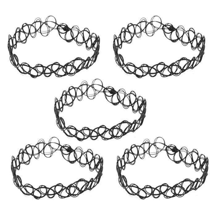Bracelet de cheville élastique vintage tatouage noir copale rétro style henné pour femmes occasions spéciales