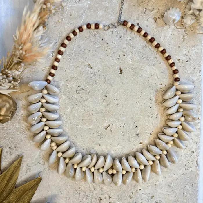 Collier tissé en coquillage bohème pour femmes, accessoires de mode, accessoires de déclaration, cha