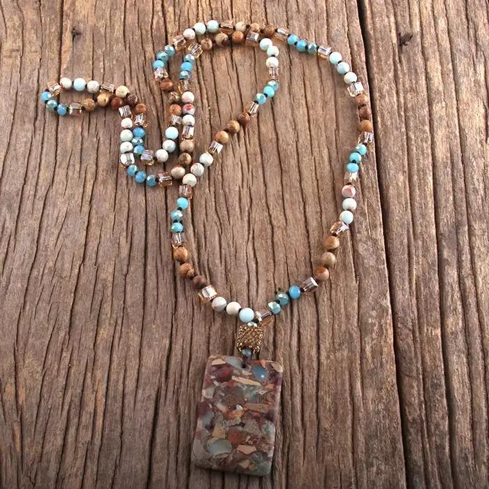 Collier Boho en cristal de charbon naturel de forme aléatoire