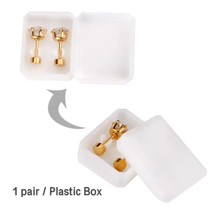 Boucles d'oreilles rondes cristal zircone cubique acier inoxydable plaqué or stud earrings pour femmes occasions spéciales elegance festive
