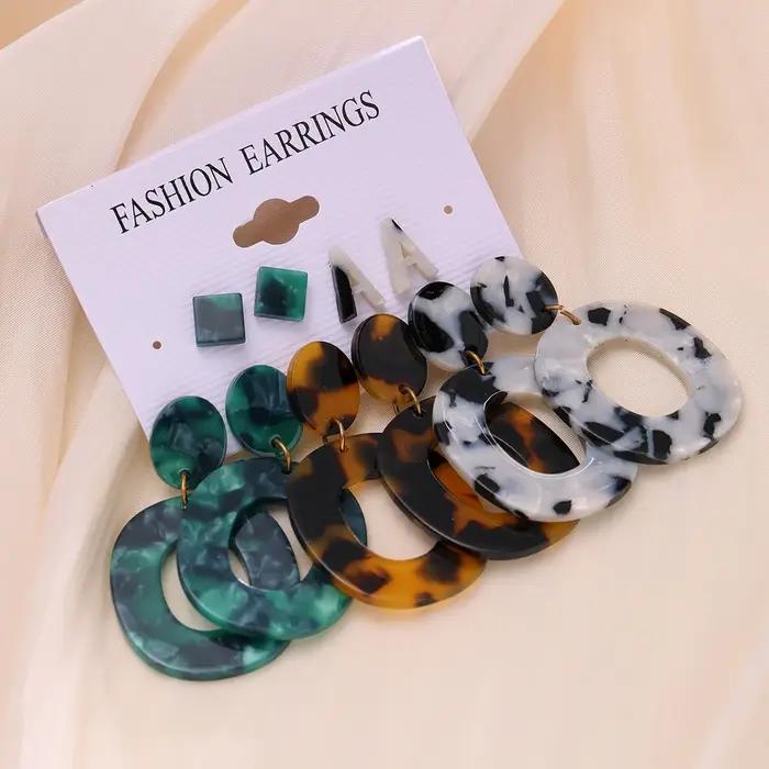 Ensemble de boucles d'oreilles léopard pour femmes