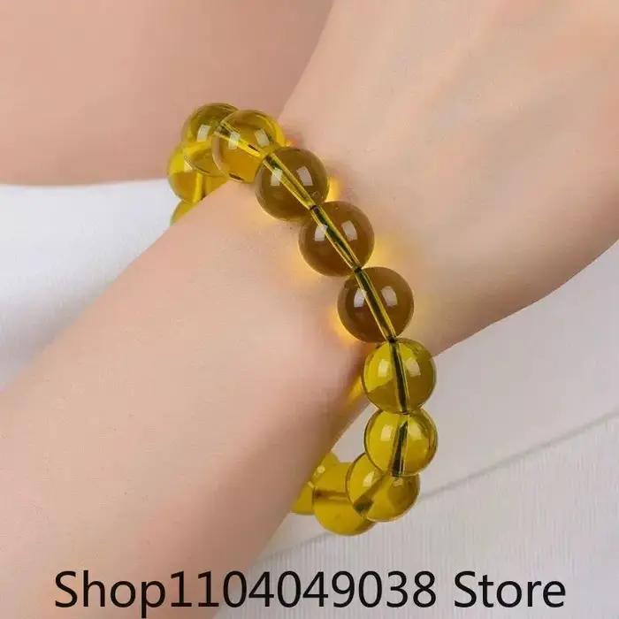 Bracelet de perles de bouddha en ambre bleu naturel, bijoux de haute qualité pour occasions spéciales, cadeau de vacances, bijoux de mode élégants, bracelet à brins unisexe