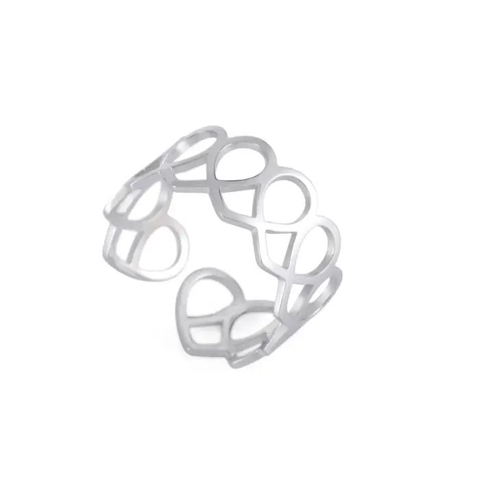 Amaxer Surround coeur amour bague Coinide amour Couple bague pour femmes mariage en acier inoxydable