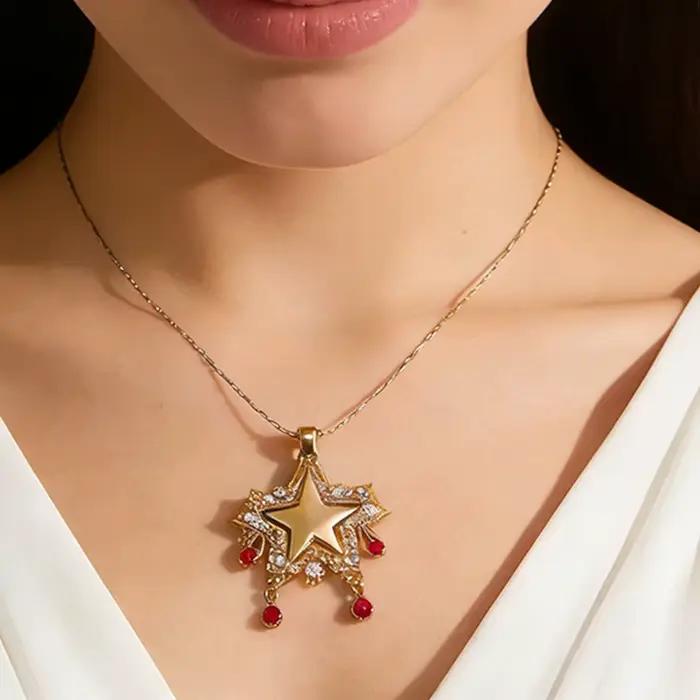 Y2k – collier avec pendentif étoile pour femmes, accessoire en Zircon, à la mode, accessoires de fête de rencontre, bijoux