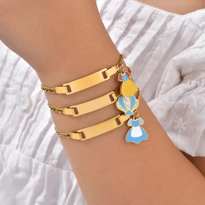 Bracelet Cœur Personnalisé avec Nom et Barre d'Identification, Bracelets d'Identification pour Bébé et Enfant, Breloques Tressées à la Main, Cadeau d'Anniversaire pour Nouveau-Né Fille Occasions Spéciales