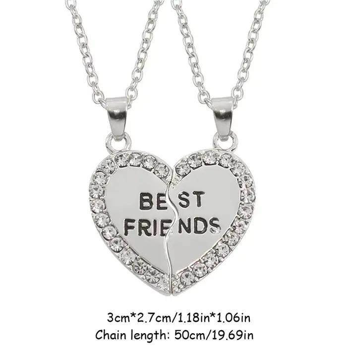 Collier pendentif en forme de cœur pour meilleures amies