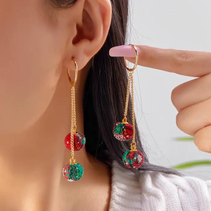 Boucles d'oreilles à pampilles de noël pour femmes
