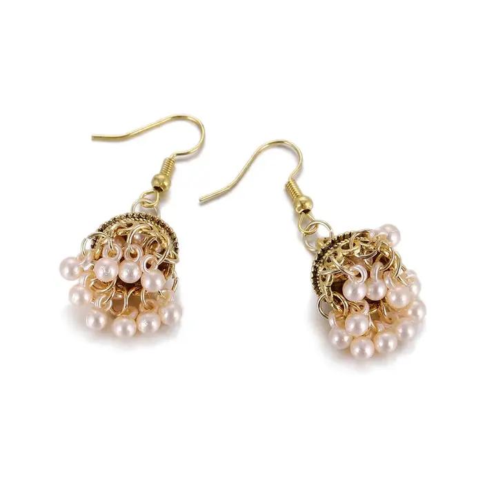 Boucles d'oreilles indiennes classiques rétro couleur or pour femmes