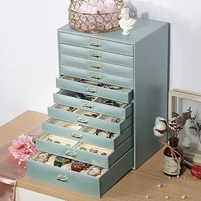 Grande boîte de rangement pour bijoux pour femmes