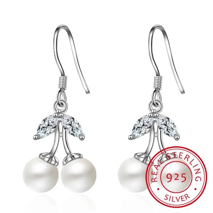 Boucles d'oreilles en argent regardé 925 pour adolescentes