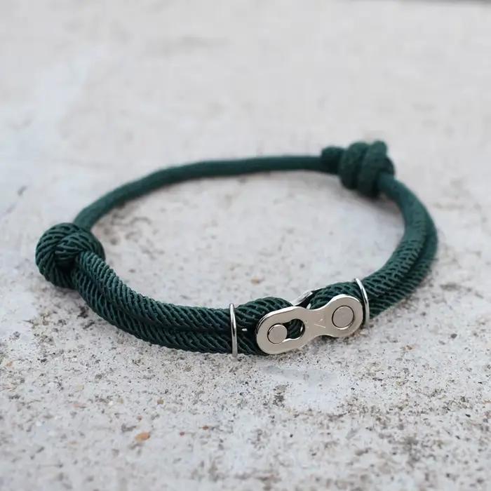 Biker Bracelet à breloques hommes Bracelet tresse corde chaîne moto vélo Style Bracelets mode Punk Bracelets bijoux réglable