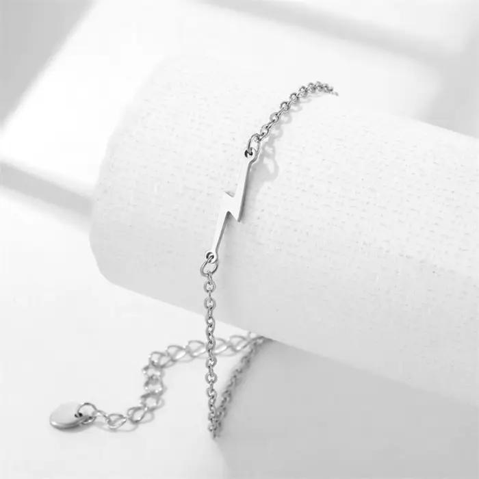 Bracelet Porte-Bonheur Éclair Acier Inoxydable Bracelet à Breloques Pour Hommes Femmes Occasions Spéciales Cadeau Tendance