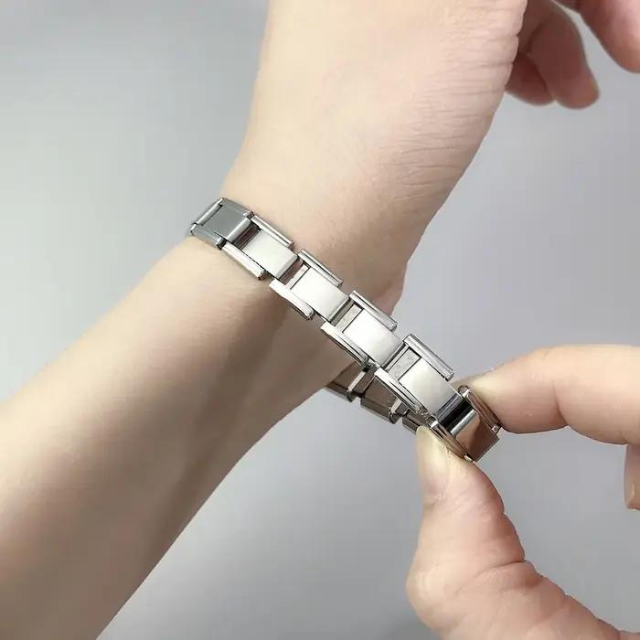 Bracelet italien en acier inoxydable pour femmes