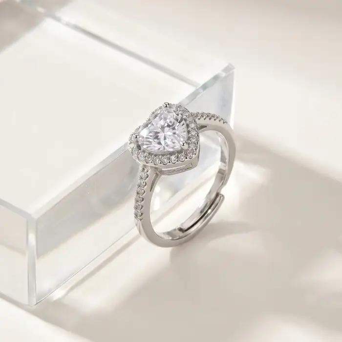 Bague en forme de cœur réglable pour femmes