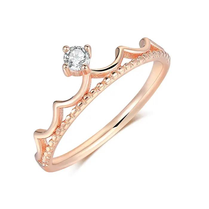 Bagues délicates couronne de princesse pour femmes