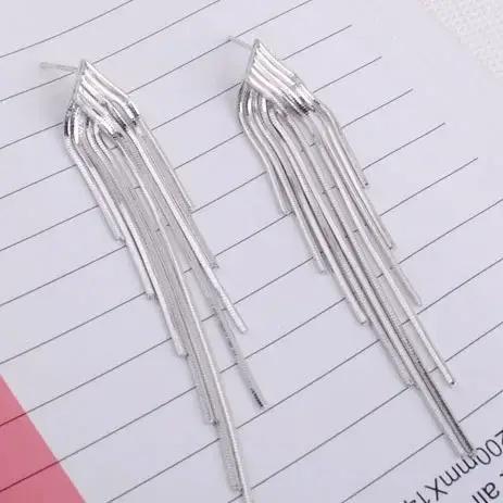 Boucles d'oreilles longues en argent Sterling 925 pour femmes
