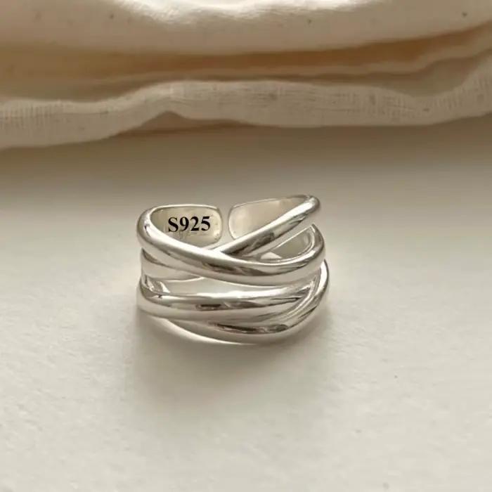 Bague en argent sterling 925 sertie de zirconium blanc élégante pour femmes occasions spéciales soirée mariage anniversaire