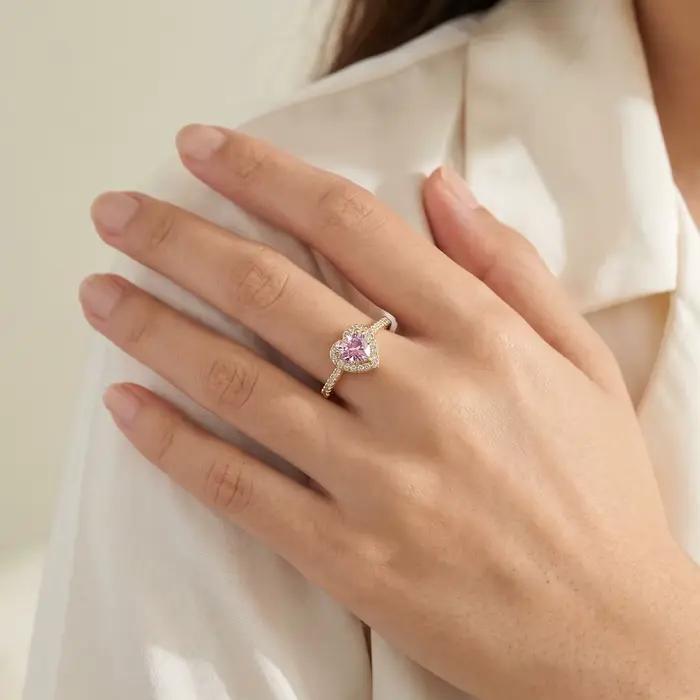 Bague en forme de cœur réglable pour femmes