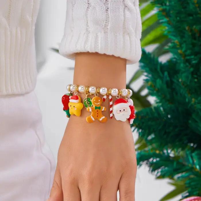 Bracelet artisanal en perles avec breloques de cerf et cloche pour femmes occasions spéciales fêtes et amitié